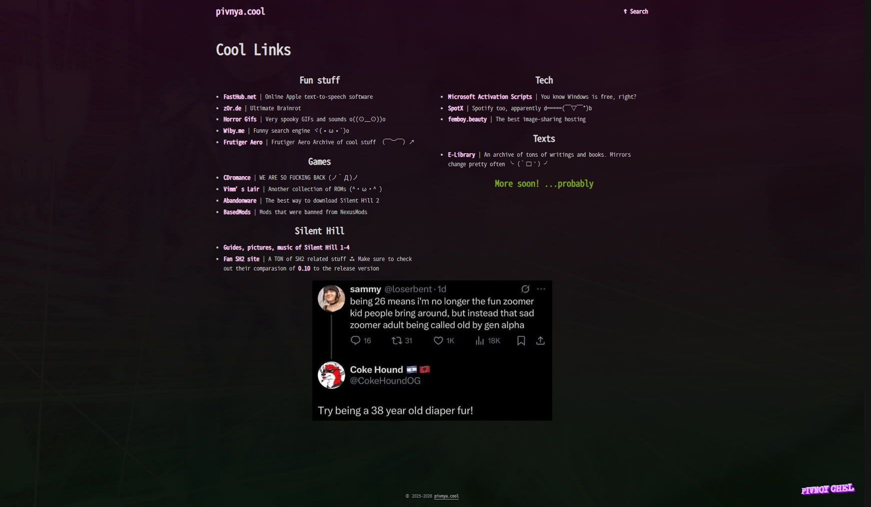 Links page of my old site